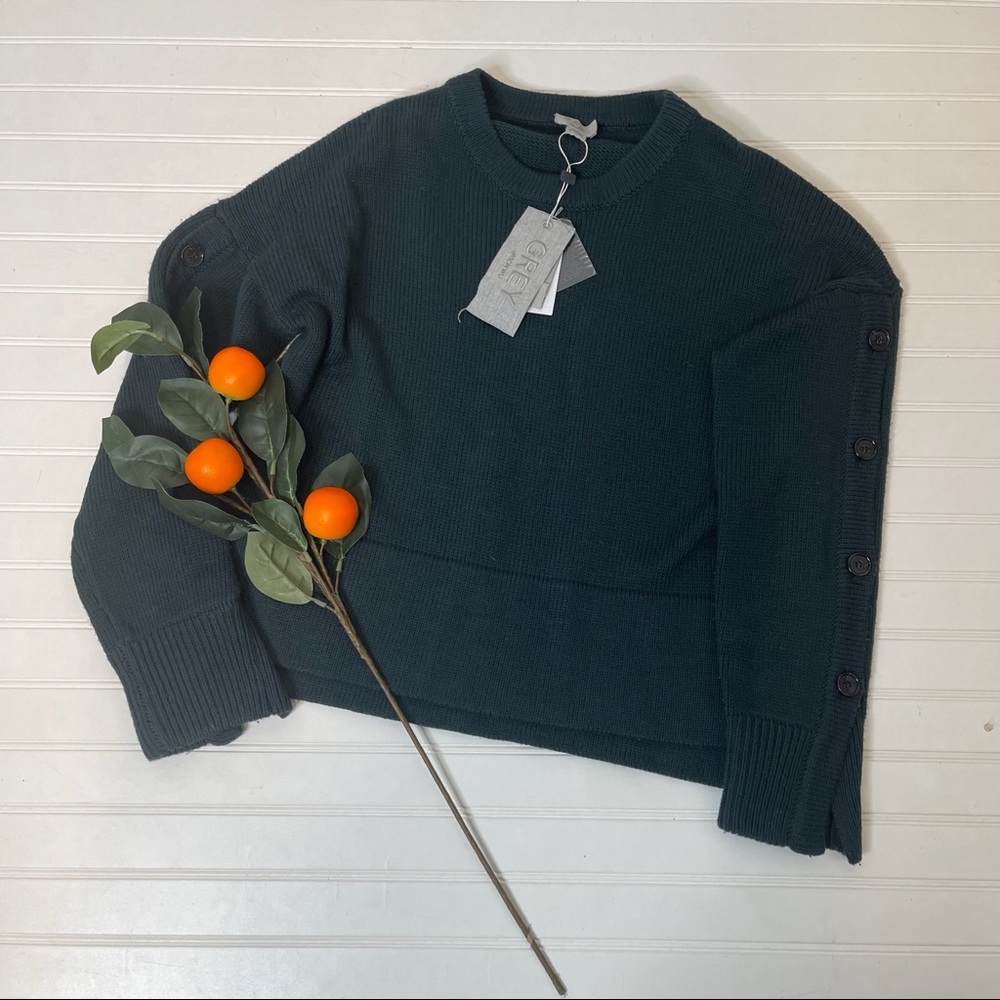 GREY Jason Wu Aquila Button Sleeve Merino Wool Sweater